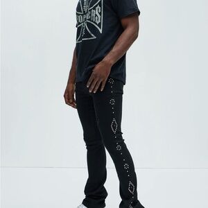 NWT!!!Black Studded Jeans